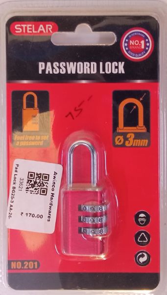 Picture of STELAR Password Lock (Feel free to set password) 3mm.
