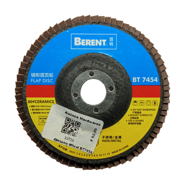Picture of BERENT Flap Disc 80# Ceramics 100×16 BT7454 (Abrasive wheel)