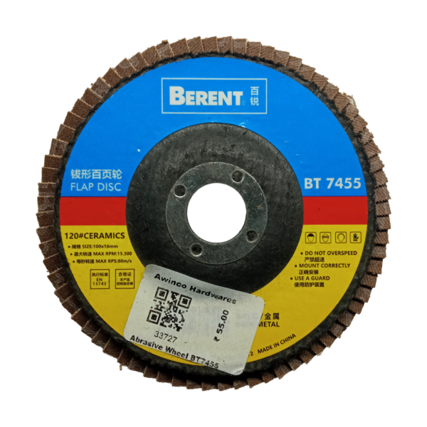 Picture of BERENT Flap Disc 120# Ceramics 100×16 BT7455 (Abrasive wheel)