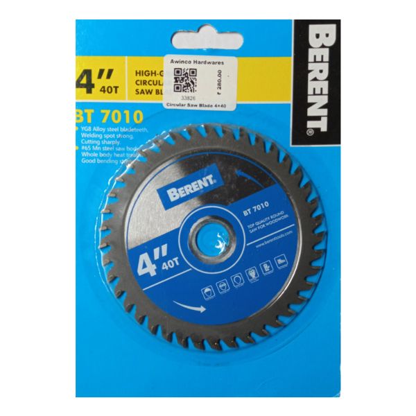 Picture of BERENT CIRCULAR SAW BLADE  4" 40T BT7010