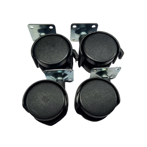 Picture of CHENG TAO Heavy Duty Caster Wheels (Black with lock) 4 pcs, for Kitchen Cabinets, Table, Trolley, Cooler Swivel Furniture Caster (Pack of4)