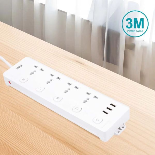 Picture of Wining Star Extension Box – 3 Sockets + 3 USB Ports (10A)