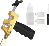 Picture of Hand Glass Cutter Tool, 2 in 1 Manual Glass Tile Cutter Hand Tools Set with 2 Steel Blades for Cutting Breaking Glass, Mirror, Ceramic Tile, Glazed Tile