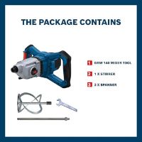 Picture of BOSCH GRW 140 Professional Paint Mixer| 1400W Motor | No Load Speed Upto 750 RPM | Soft Start | 2 Speed Selection | Wheel Shaped Handle | 1 Stirrer Included| Carbon Brush LED | 1 Yr Warranty