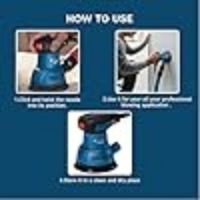 Picture of BOSCH GEX 125 Professional Random Orbit Sander | 280 W| Sanding Pad of 125 mm | No-load Speed 7,500 – 12,000 RPM | Orbital Stroke Rate of 15,000 – 24,000| Low Vibration Level 3.8 m/s²| 1 Yr Warranty
